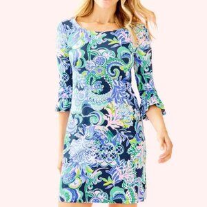 Lilly Pulitzer EUC Sophie Ruffle Dress UPF 50 in Sirens and Spirits Size L